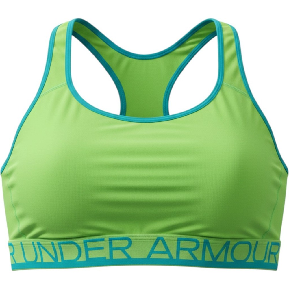 Under Armour HeatGear Compression Sports Bra Lime Green Teal Racerback Large